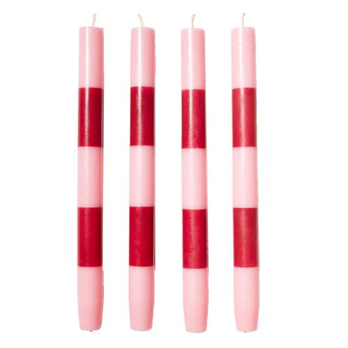 FAZEEK Striped Dinner Candles 4Pk